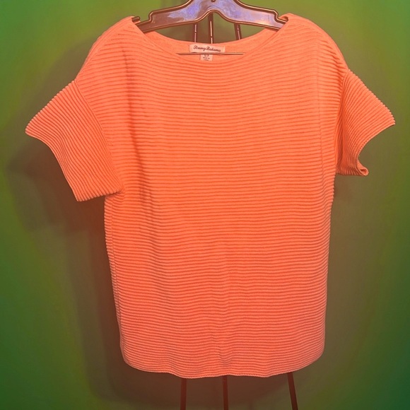 S/M/L TommyBahama Top Rib Fabric RoundNeck Short Sleeve Summer/Spring Cute Fancy - Picture 4 of 7